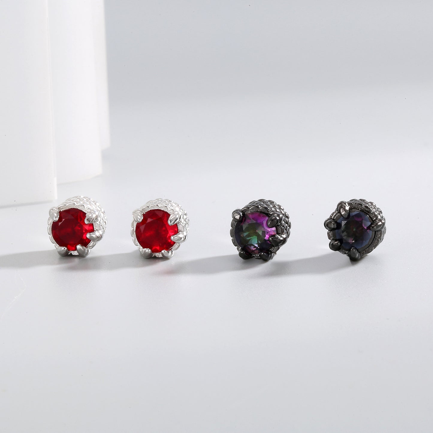 Dragon Claw Without Pierced Red Elegant Mini Fashion Male Stud Earrings