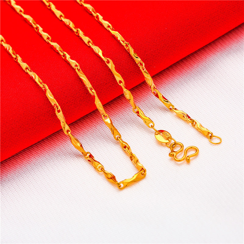 Women's Alluvial Gold Imitation Real Fake Stall Live Broadcast Clavicle Necklaces