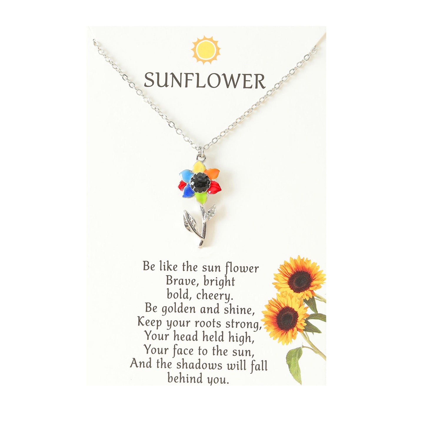 Ornament Personalized Sunflower Alloy Dripping Oil Necklaces