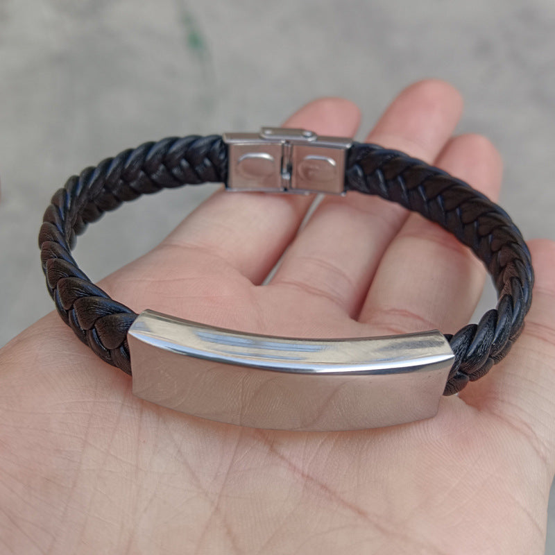 Steel Woven Fashionable Simple High Quality Engraved With Bracelet