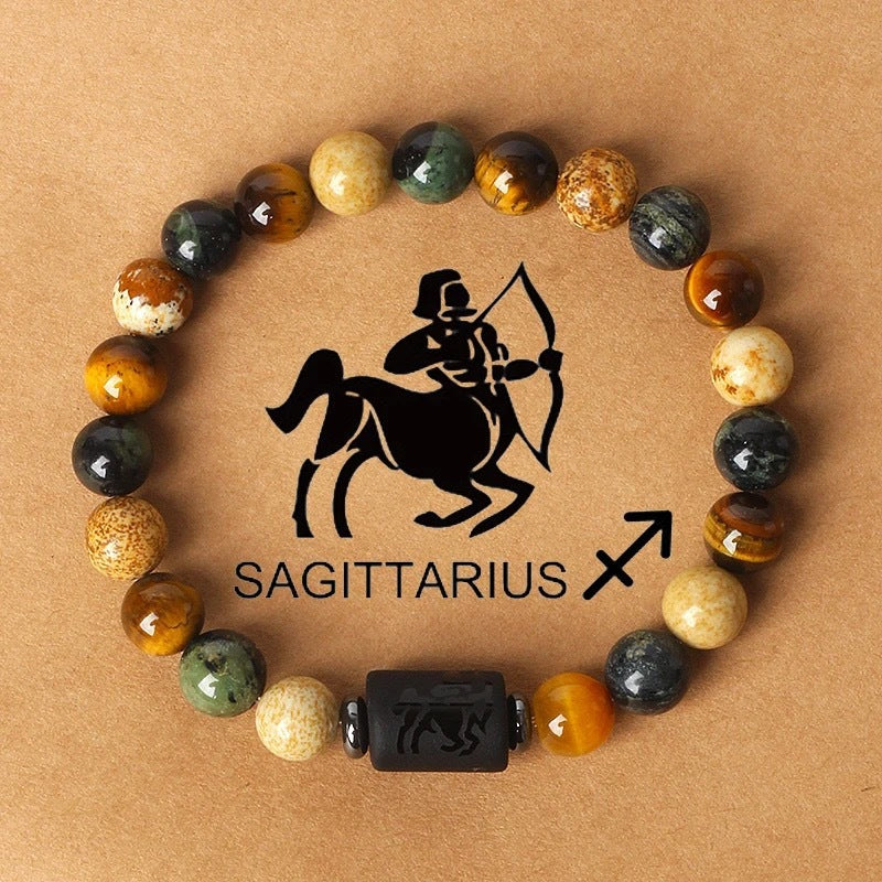 Planets Twee Constellations Natural Stone Blue Black Bracelet