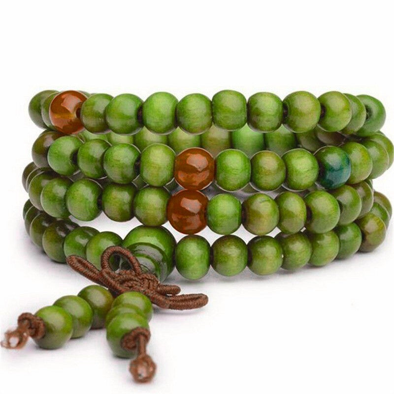Pterocarpus Nanmu Wooden Prayer Beads Meditation Bracelets
