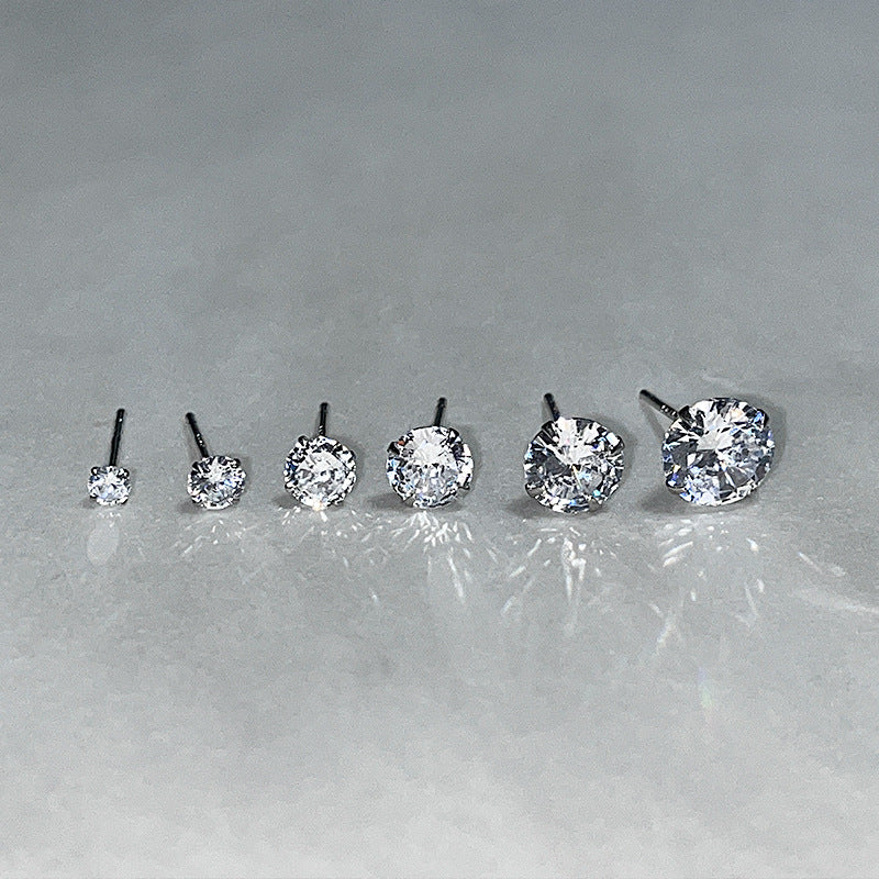 Women's Ear Bone Pin Sier For Simple Stud Earrings