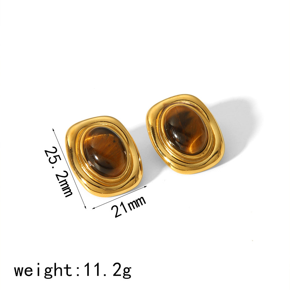 Women's French Style Retro Elegant Titanium Steel Ear Earrings