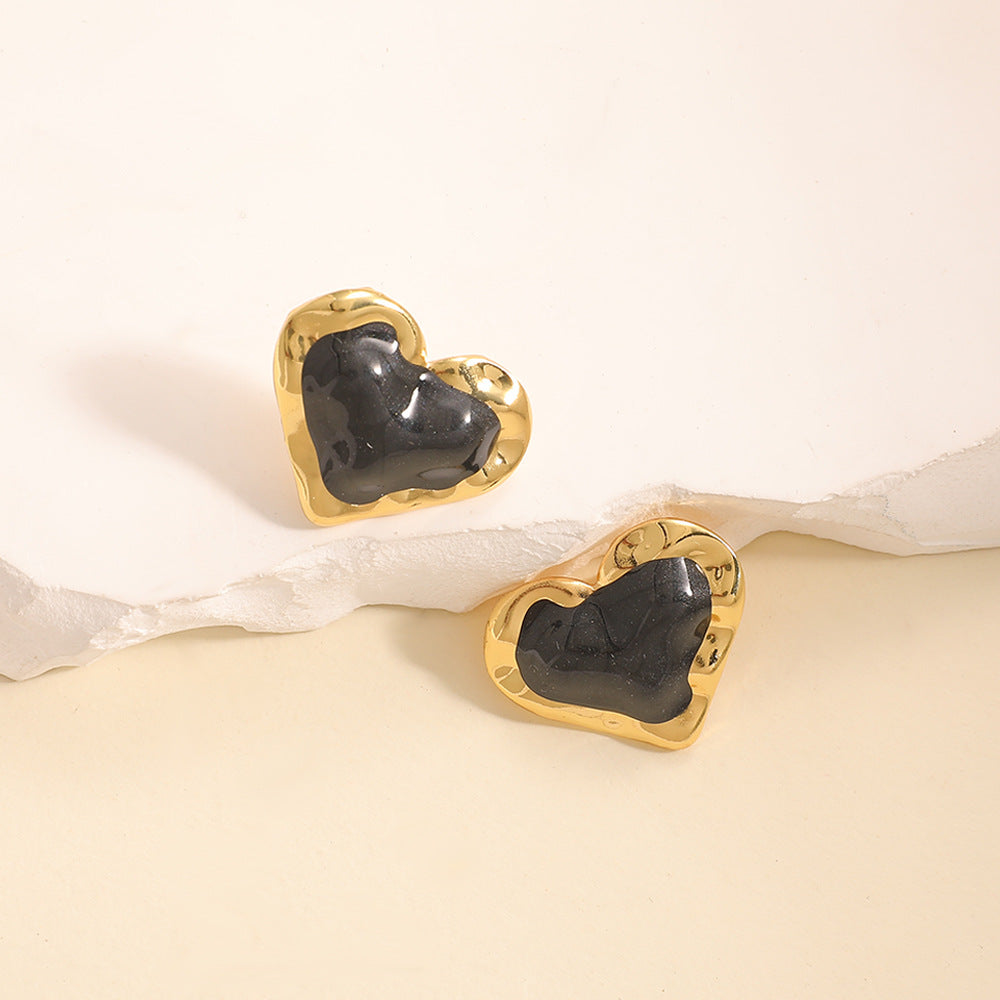 Minority Hollow Stainless Steel Dripping Cold Earrings