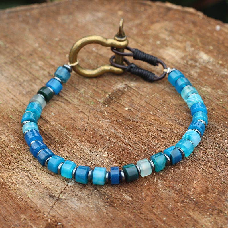 Women's & Men's Turquoise Retro Vachette Clasp Bohemian Niche Bracelet