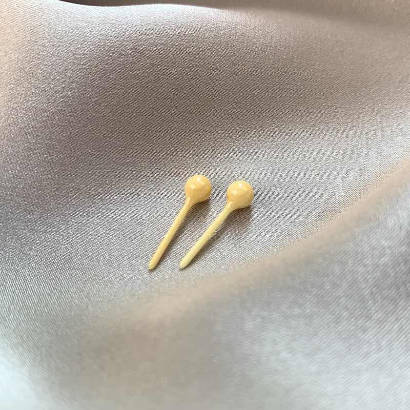 Porcelain Ear Bone Nail Ceramic Bar Color Sleeping Stud Earrings