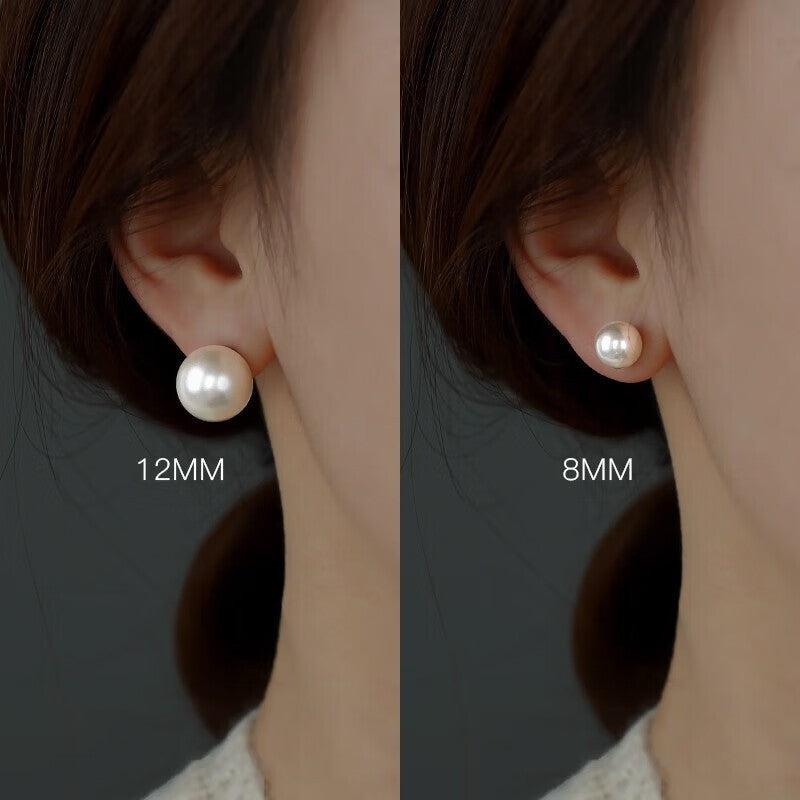 Women's Sterling Sier Pearl Design High-grade Stud Earrings