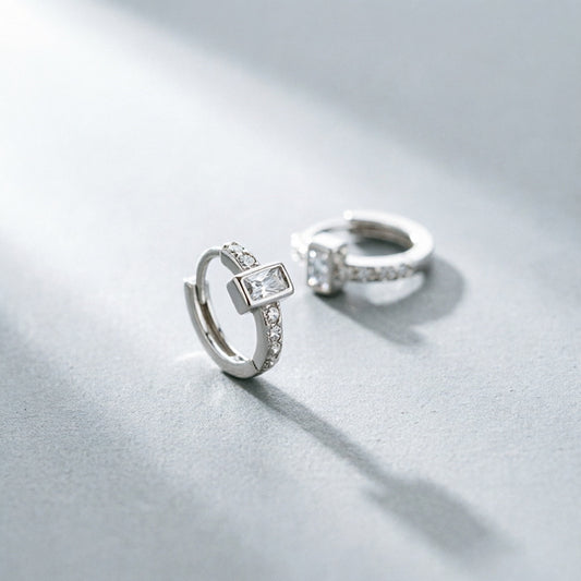 Women's Square Zircon Affordable Luxury Fashion Style High-grade Geometric Simple Earrings