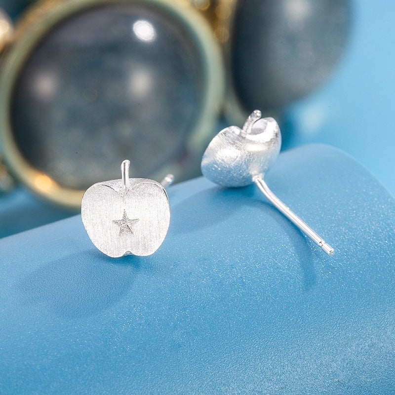 Women's Brushed Apple High-grade Design Unique Beautiful Stud Earrings