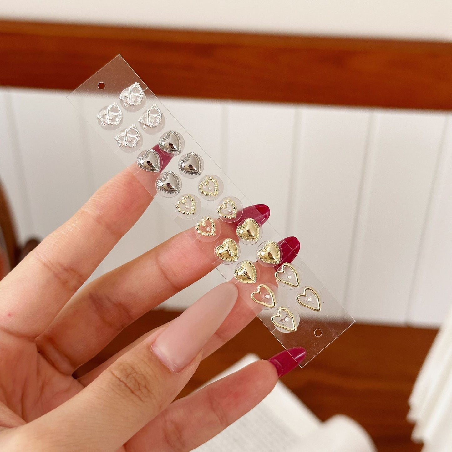 Fashion Auricular Point Sticker Crystal Ear Patch Bead Massage Stress Earrings