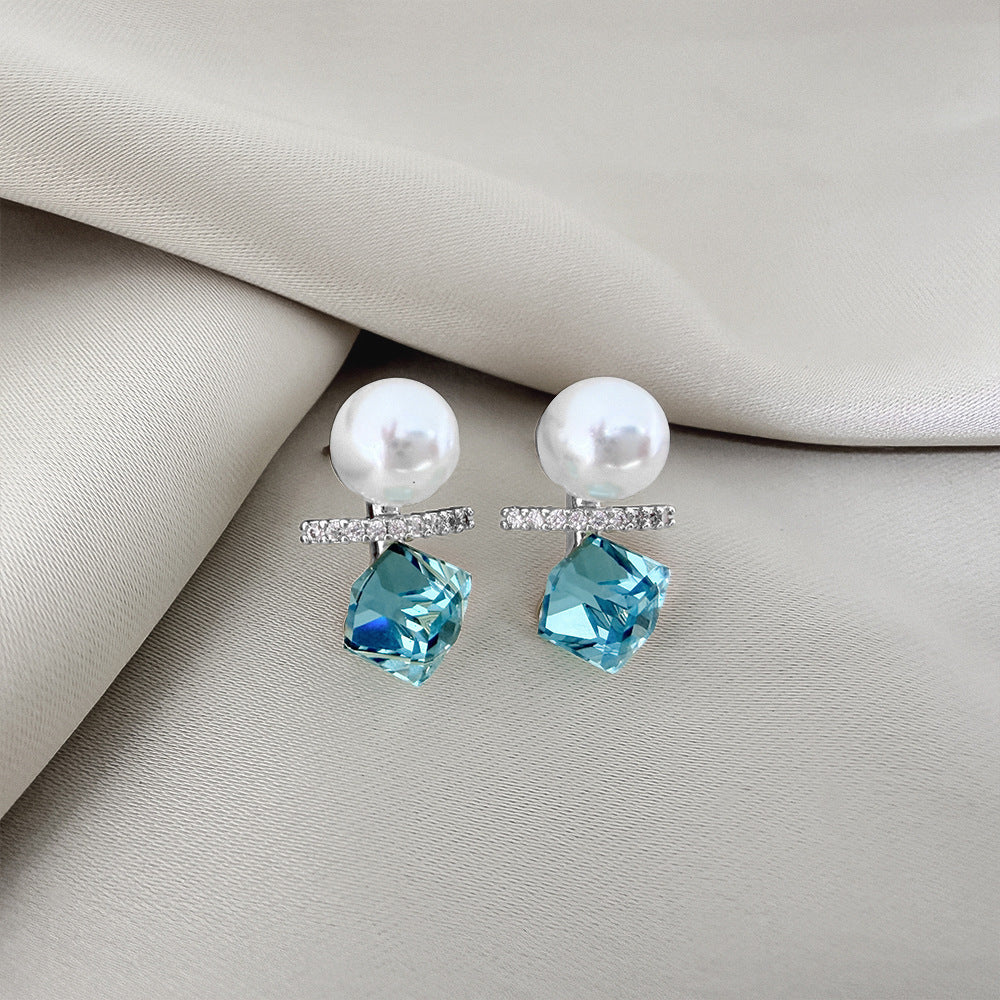 Pearl Balance Beam Fashion Commuter Simple Earrings