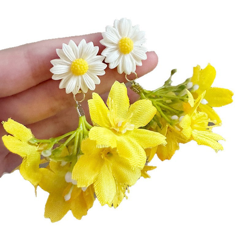 Mori Style Little Daisy Yellow Artificial Flower Fairy Gentle Pendants