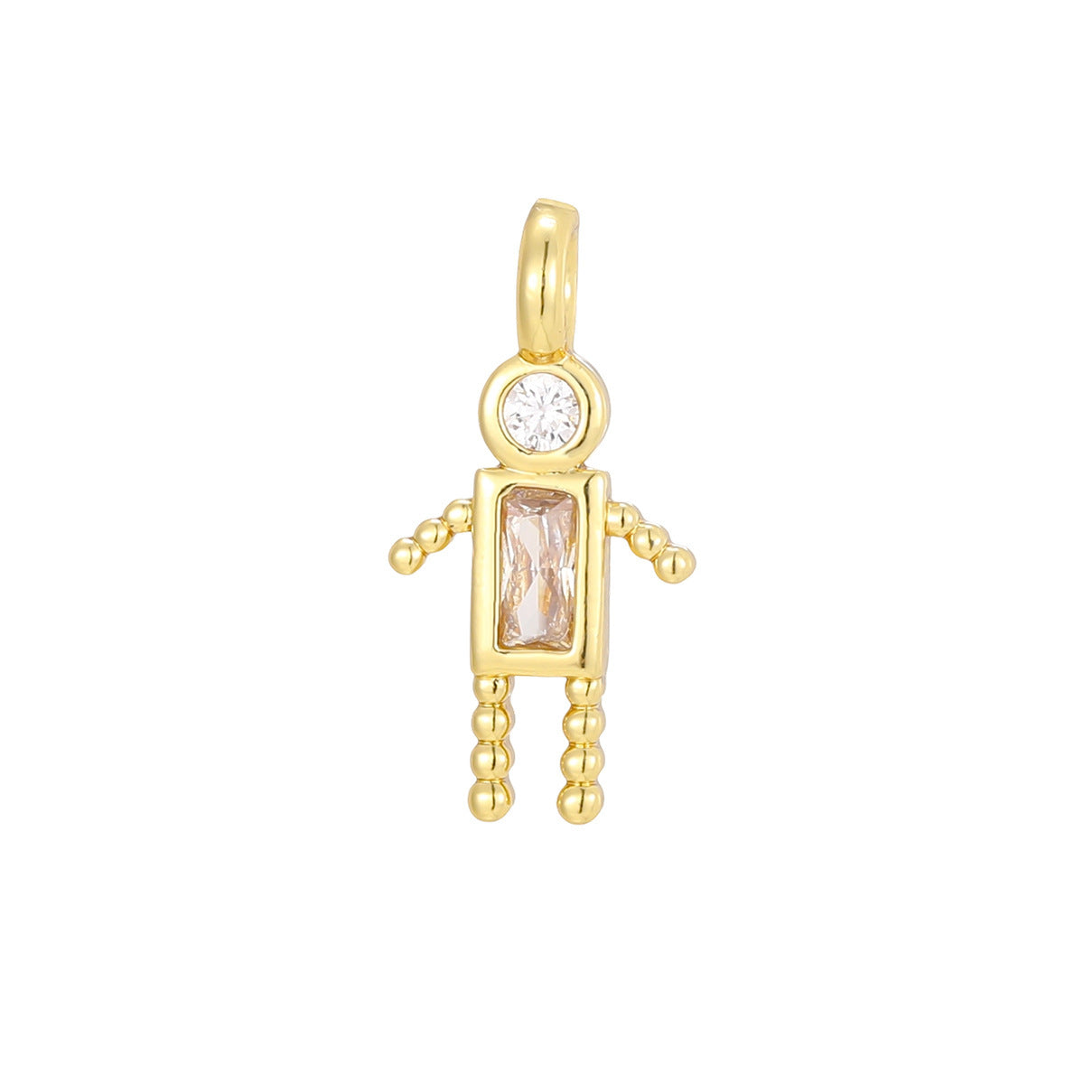 Mini For Boys Copper Plated Real Gold Micro Inlaid Zircon Pendants