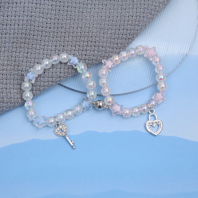 Girlfriends Couple Magnet Good-looking Sisters Token Bracelets