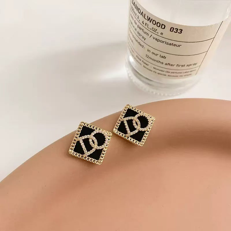 Women's Pair Cross Mirror Classic Fashion Simple Love Heart High-grade Earrings