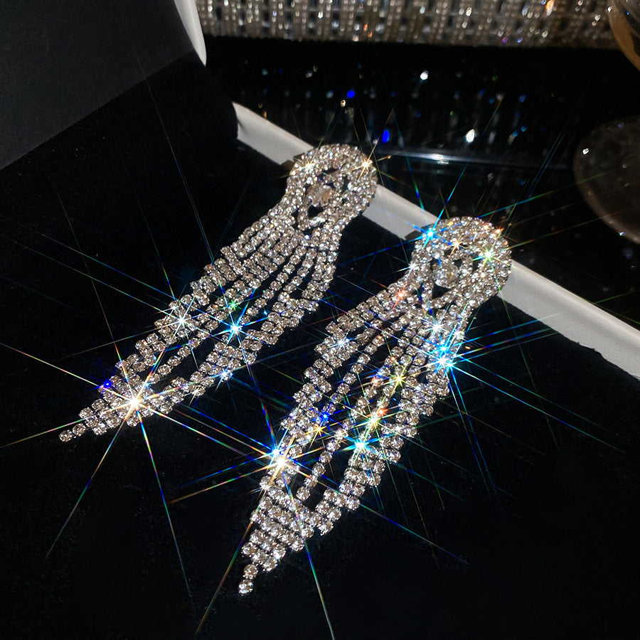 Women's Sier Diamond Tassel Light Luxury High-grade Simple Rings
