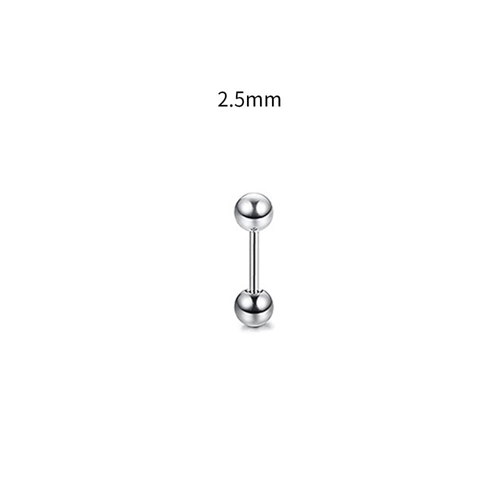 Steel Rod Dumbbell Ball Ear Bone Stud Earrings