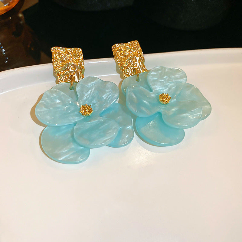 Geometric Pleated Acrylic Flower Fresh Stylish Temperamental Rings