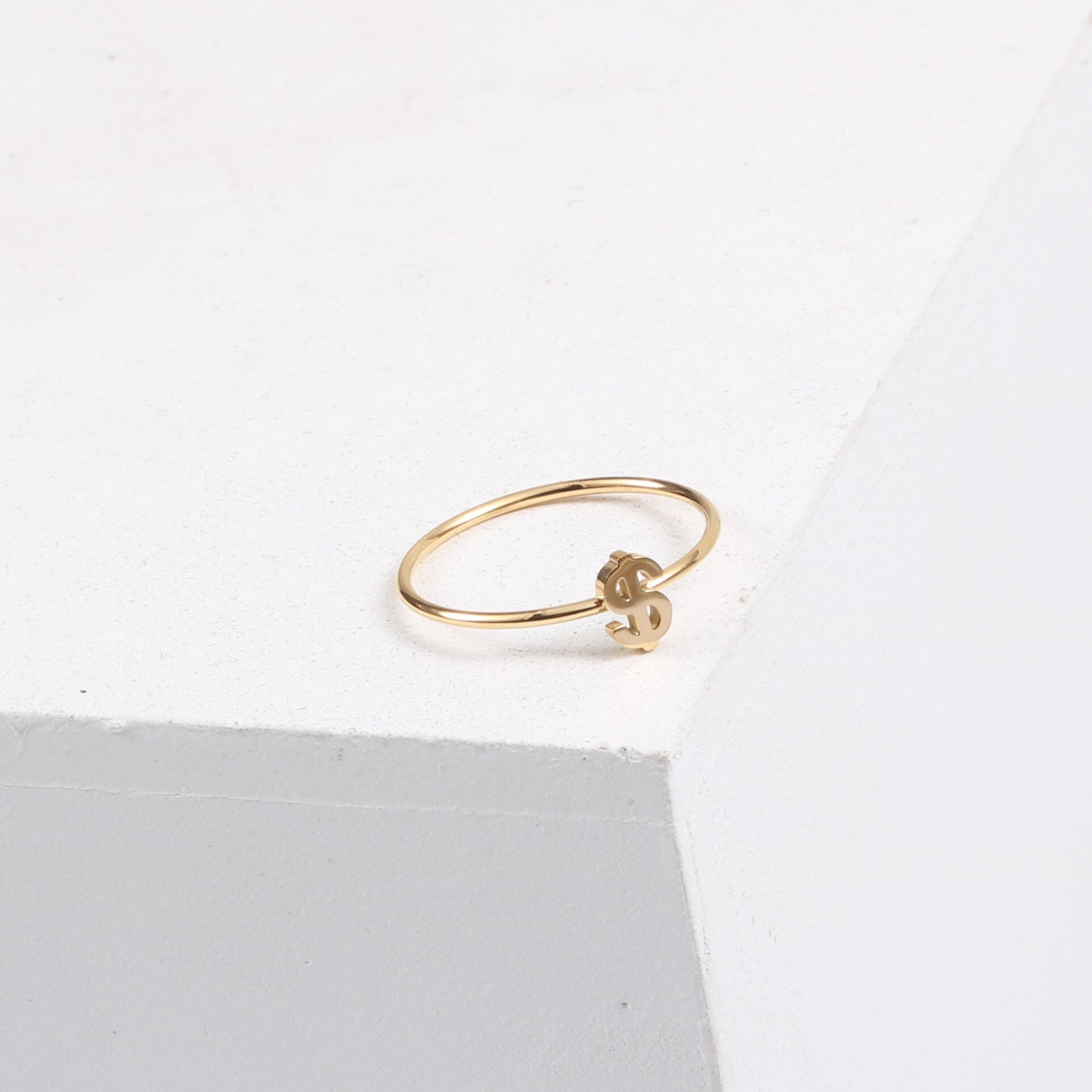 Dollar Symbol Thin Titanium Steel Gold Bracelet