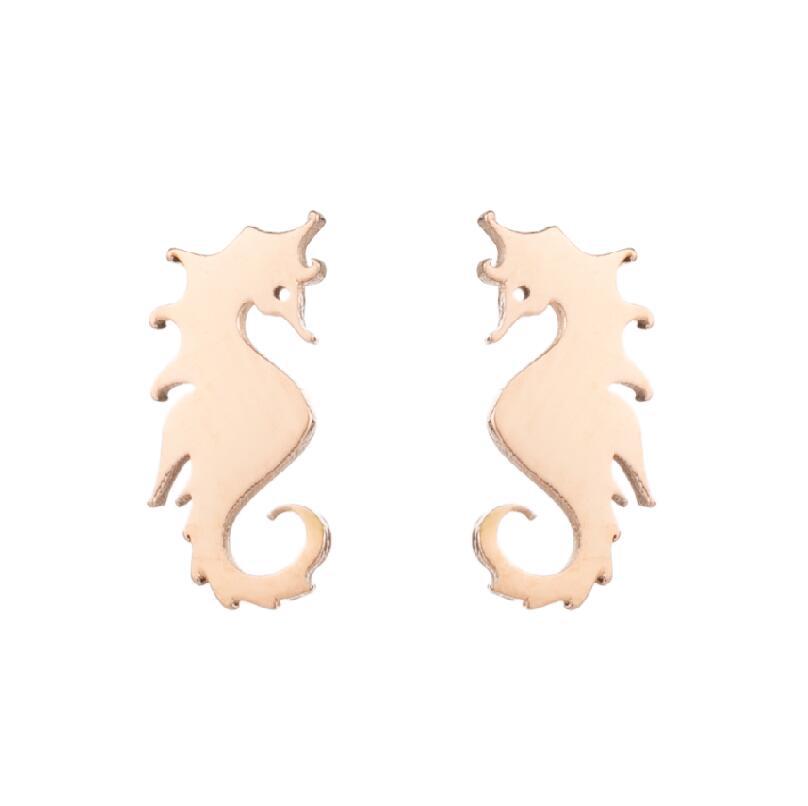 Niche Asymmetric Dog Eating Moon Christmas Deer Snowflake Ear Earrings