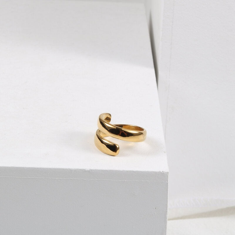Wind Irregular Glossy Folding Tail Titanium Steel Rings