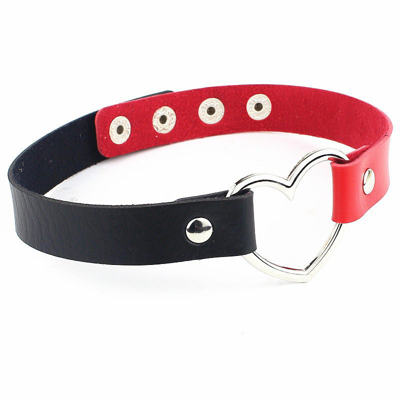 Fashion Punk Nightclub Soft Leather Heart Love Necklaces