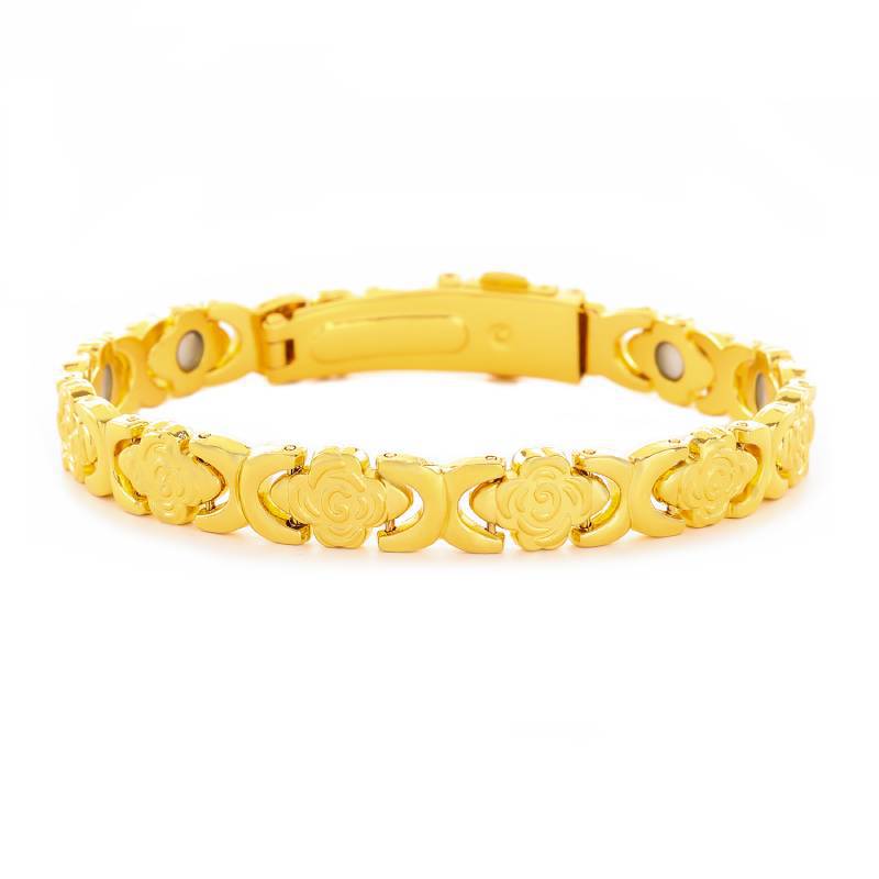 Luxury Fashion Rose Flower Magnet Diamond Single Bracelet