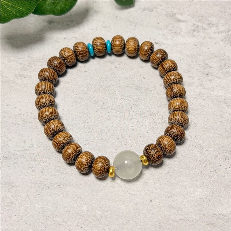 Women's & Men's Gold Sandalwood Hand-held Chain Buddha Prayer Beads String Plate Crafts Bracelet