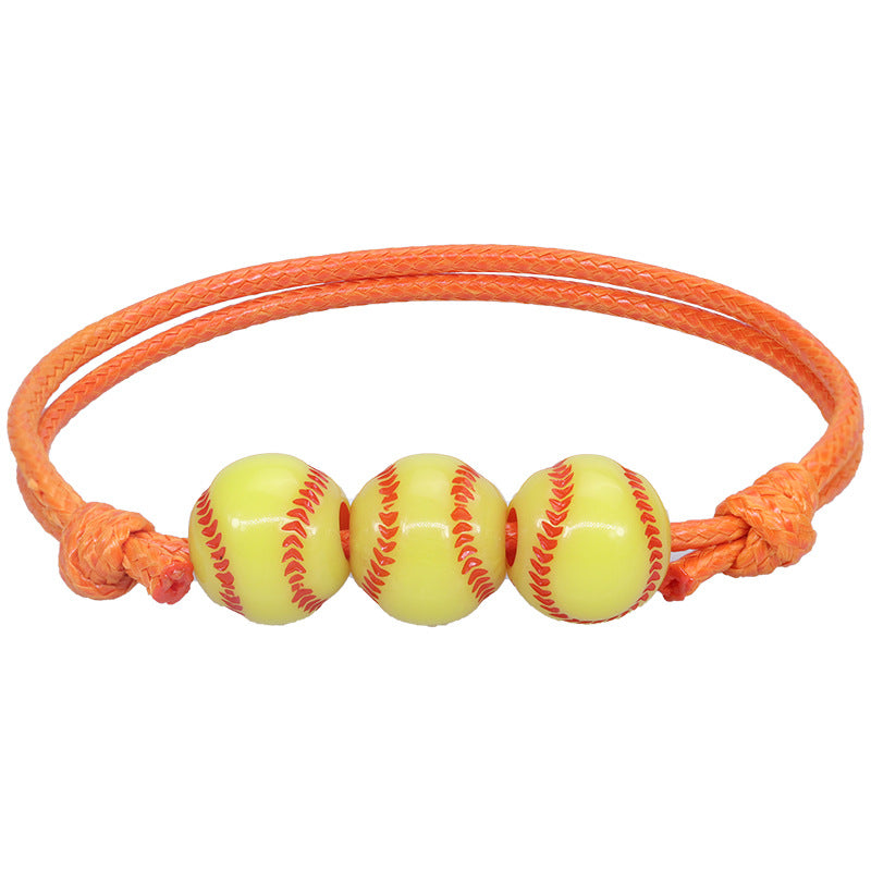 Basketball Baseball Wax Line Woven Softball Tennis Rugby Bracelets