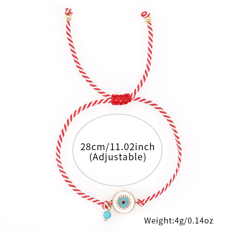 Women's Fashionable Simple White Eyes Turquoise Red Bracelets