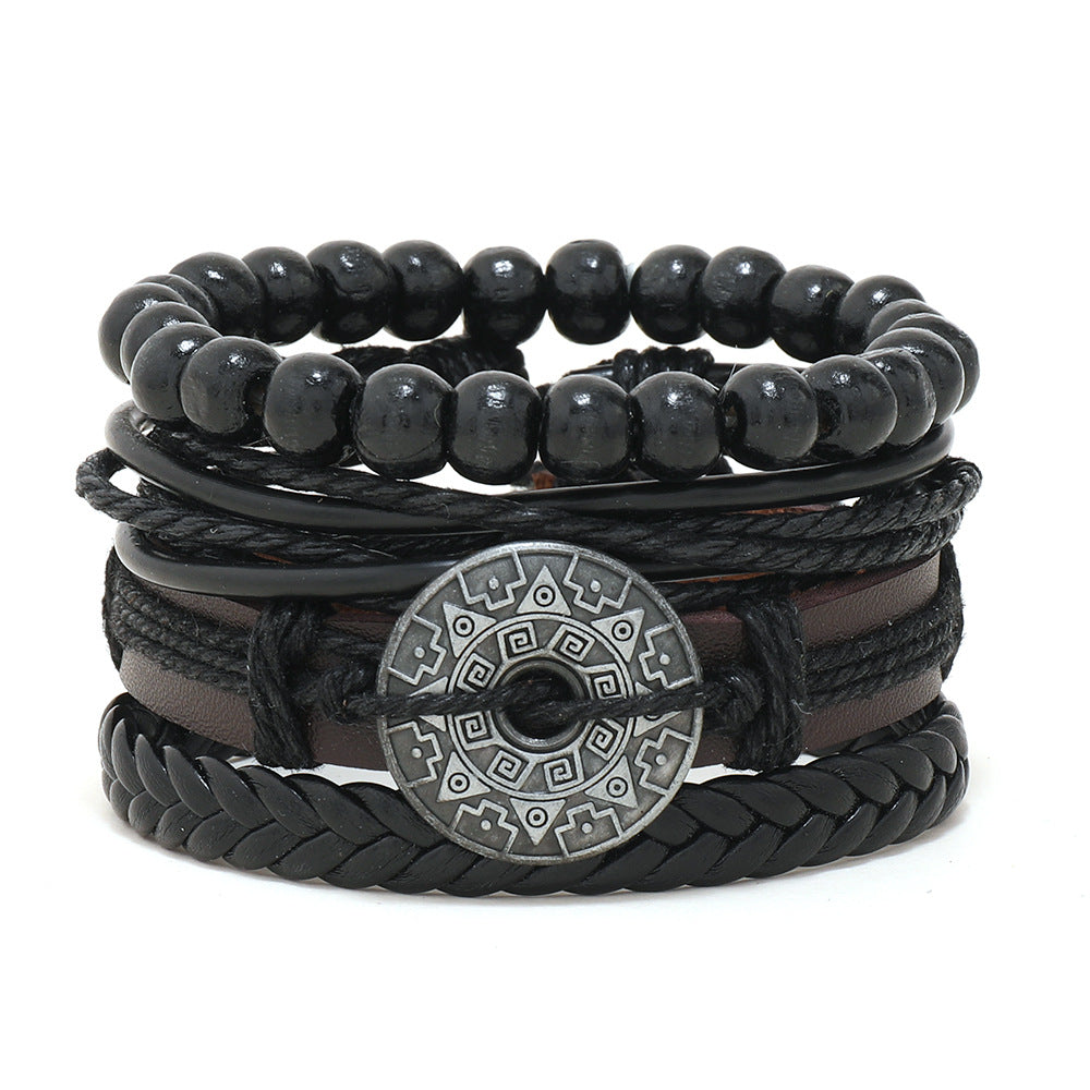 Women's & Men's Ornament Simple Hand Woven Rope Leather Bracelets