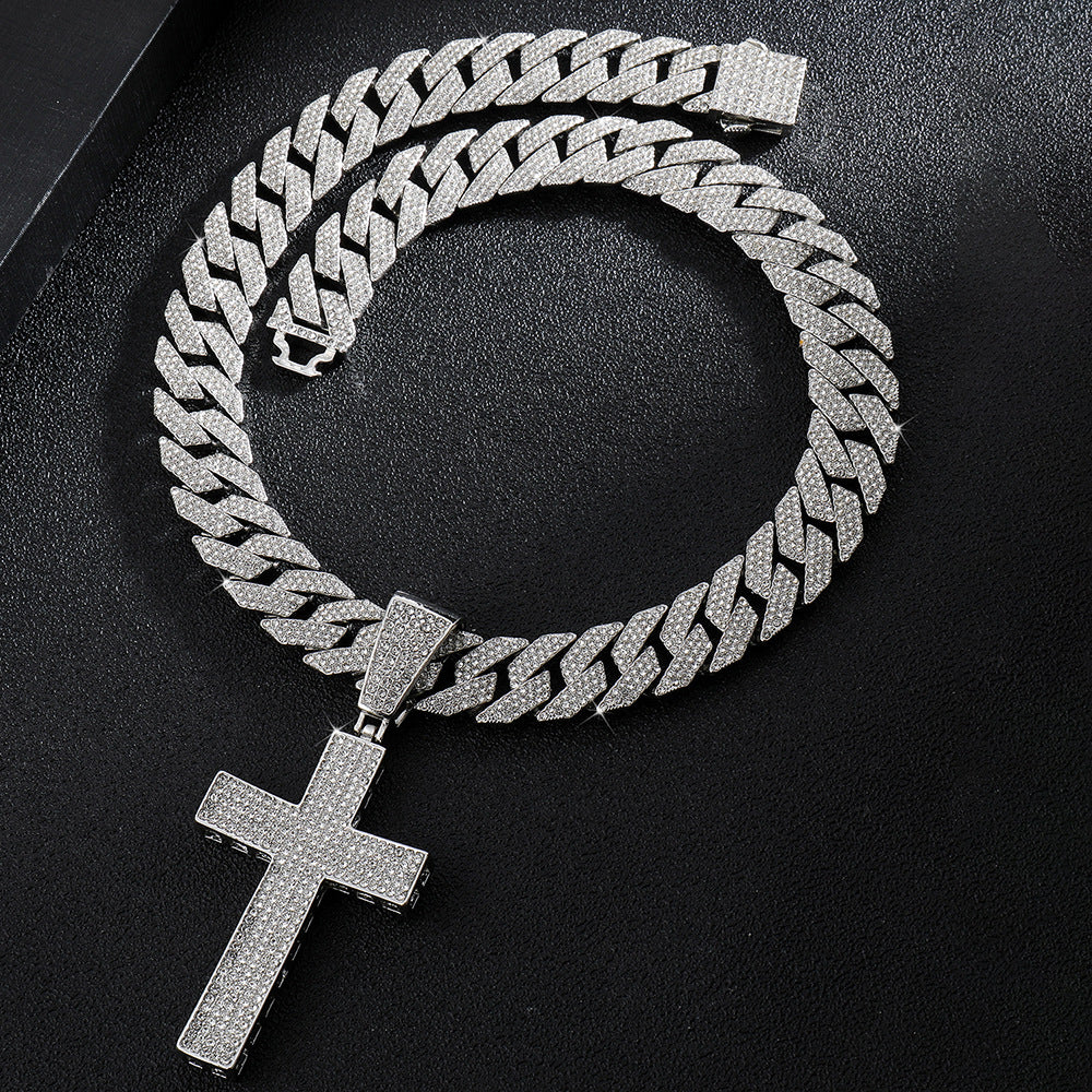 Cross Cuban Link Chain Street Decoration Necklaces
