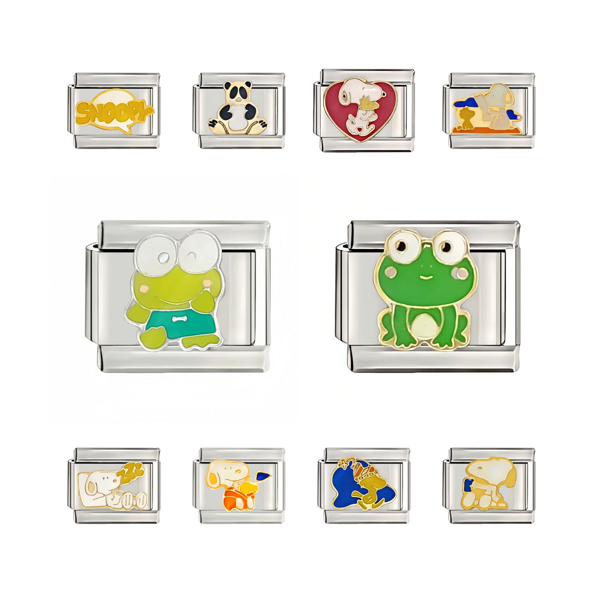 Welding Pattern Oil Dripping Cartoon Italian Bracelets