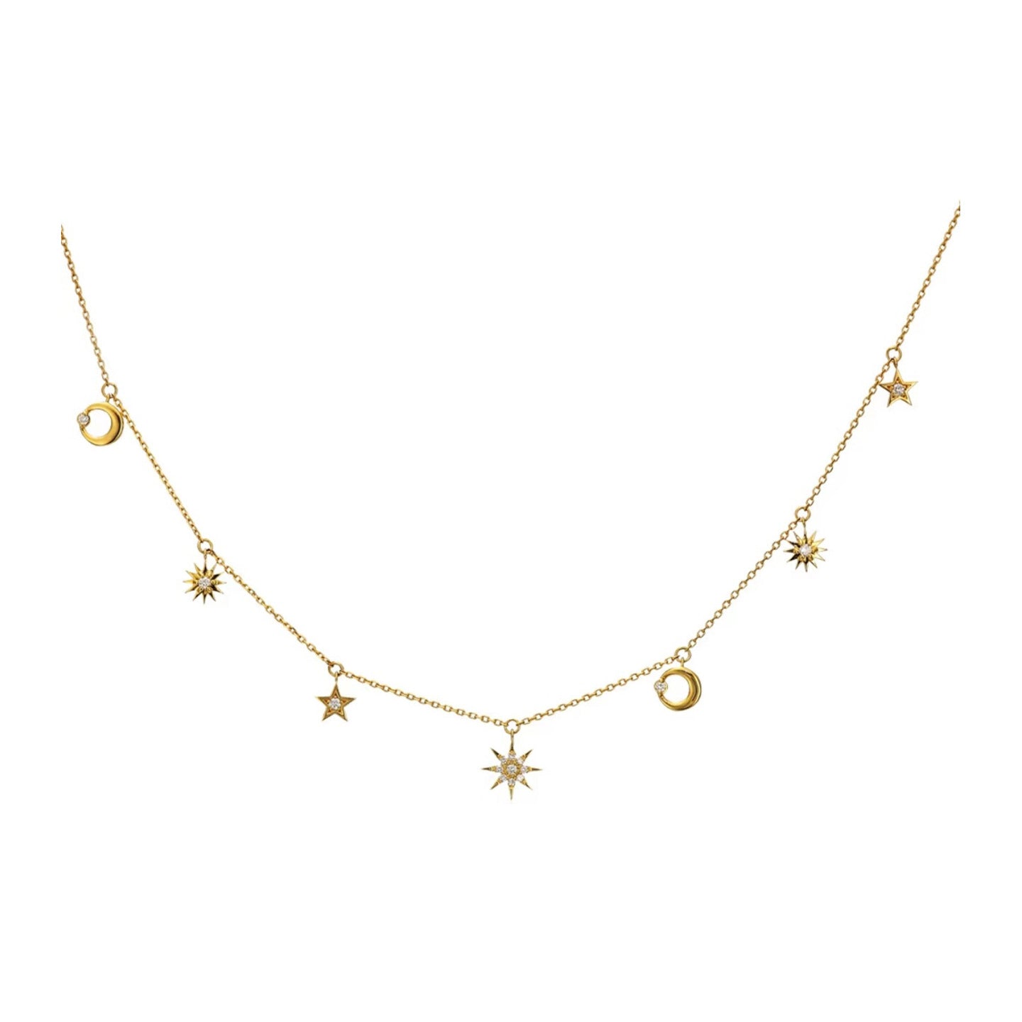 Style Mo Sun Moon Star Low-key Exquisite Tassel Clavicle Chain Necklaces