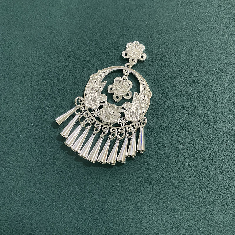 Magnets Sier Hat Butterfly Peacock Phoenix Earrings