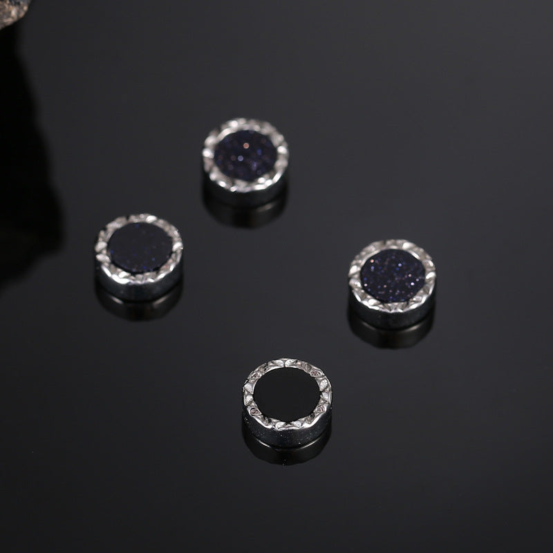 Men's Personality Black Agate High-grade Temperament Not Easy Earrings