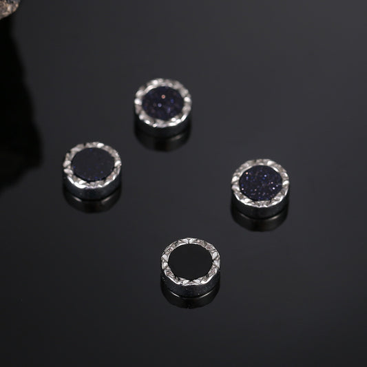 Men's Personality Black Agate High-grade Temperament Not Easy Earrings