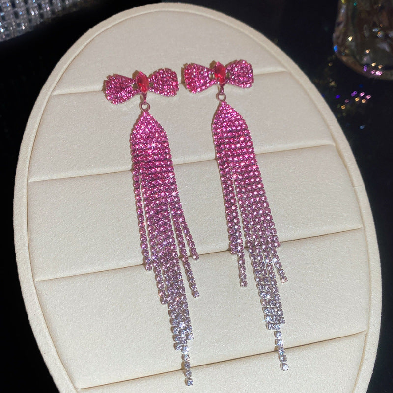 Women's Sier Diamond Tassel Light Luxury High-grade Simple Rings