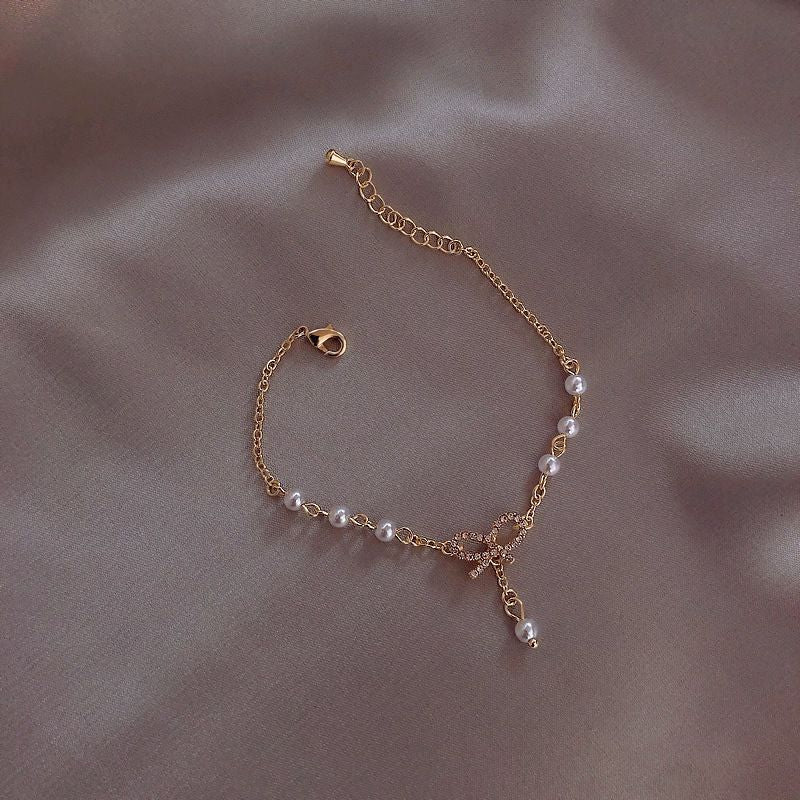 Heart Bow Sweet Simple Design Girlfriend Bracelet
