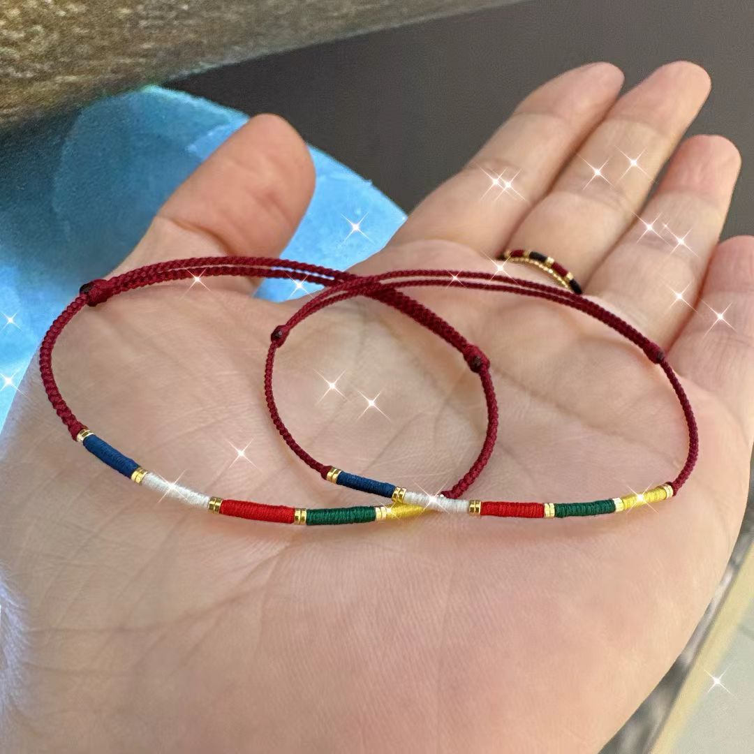 Good Luck Colorful Ropes Carrying Strap Hand-woven Niche Life Red Bracelet