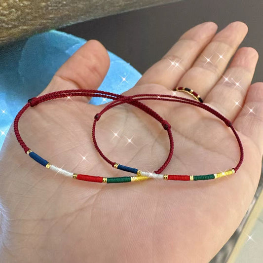 Good Luck Colorful Ropes Carrying Strap Hand-woven Niche Life Red Bracelet
