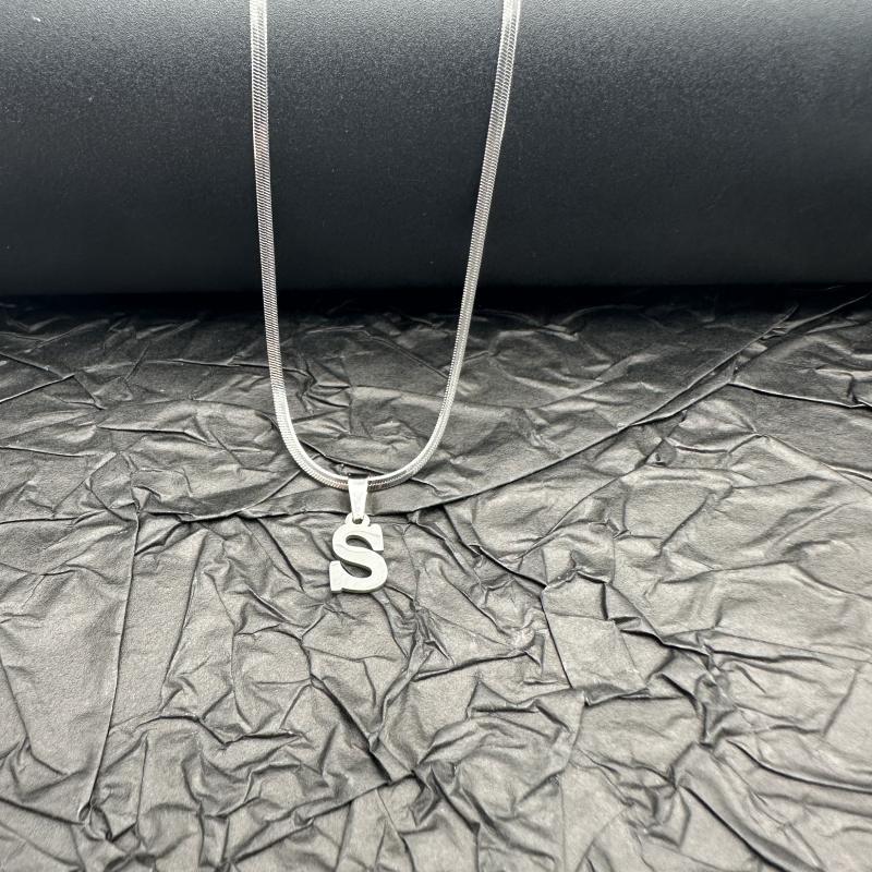 Letter Blade Chain Stainless Steel Material Necklaces