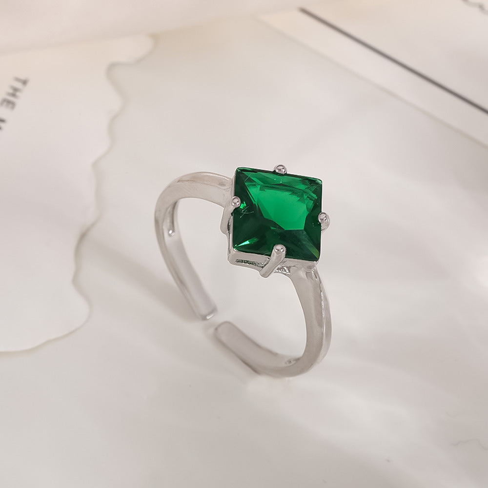 Women's Open-end Zircon Fashionable Classy Simple Cold Feeling Goddess Rings