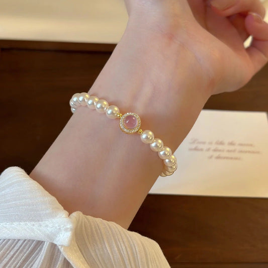 Sea Blue Pearl Light Luxury Minority Delicate Bracelet