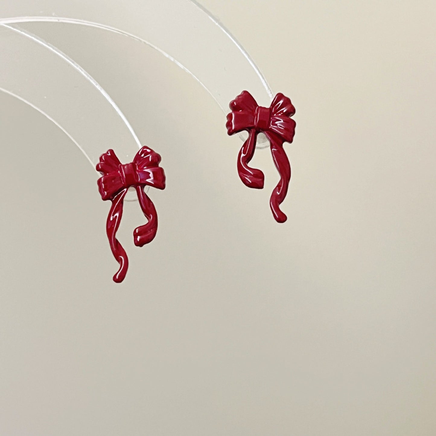 Flocking Female Red Elegant Crystal High-grade Light Earrings