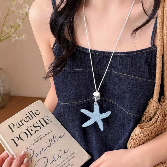 Women's Color Shell Starfish Beaded For Beach Vacation Niche Design Sweet Necklace
