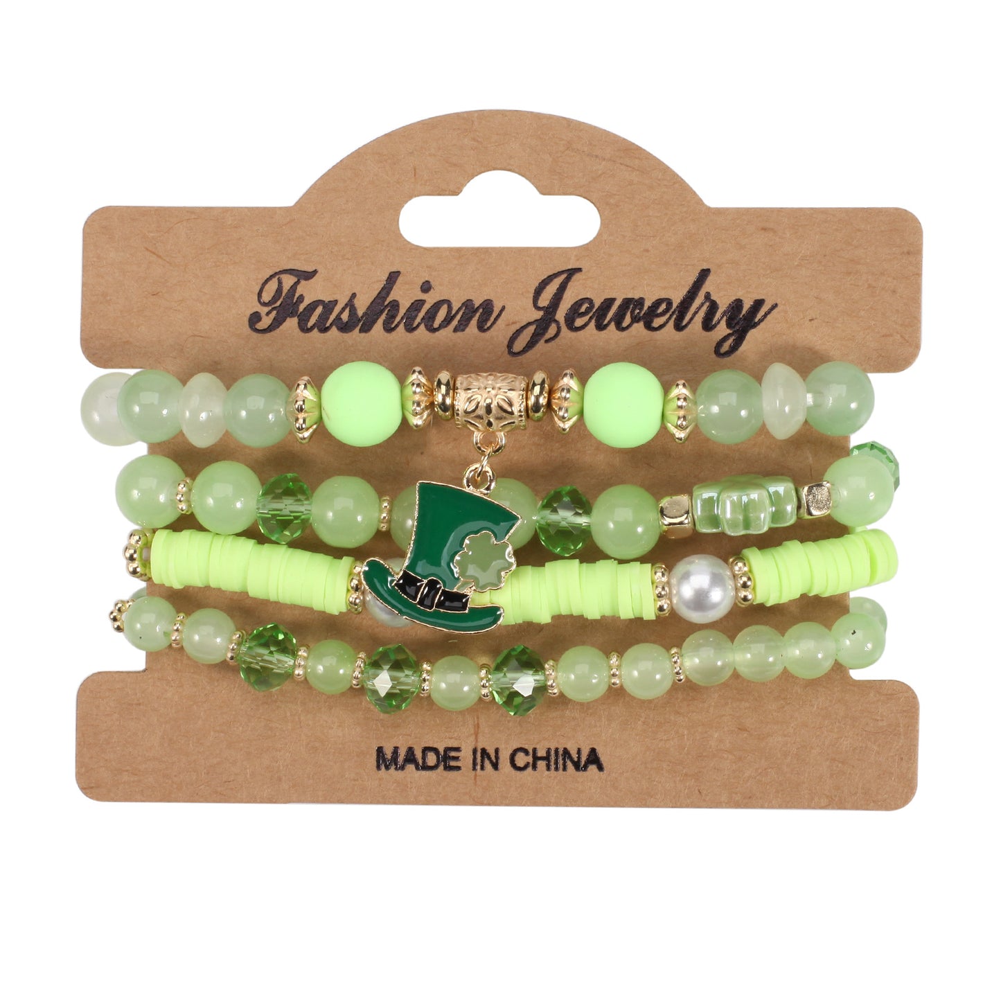 Irish St. Day Clover Four-leaf Butterfly Bracelets