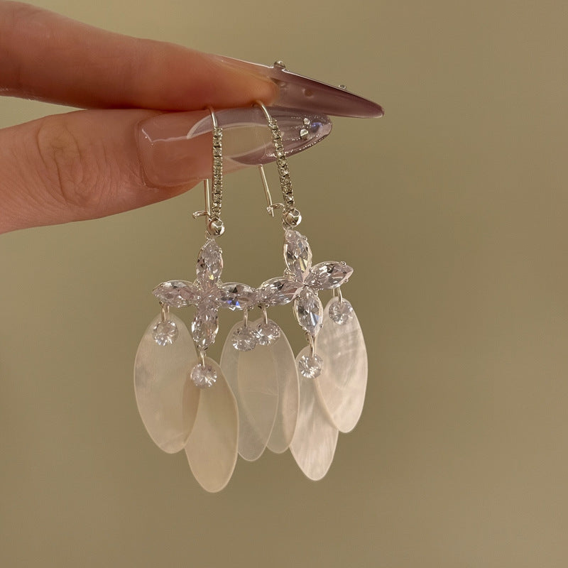 Women's Sier Diamond Tassel Light Luxury High-grade Simple Rings