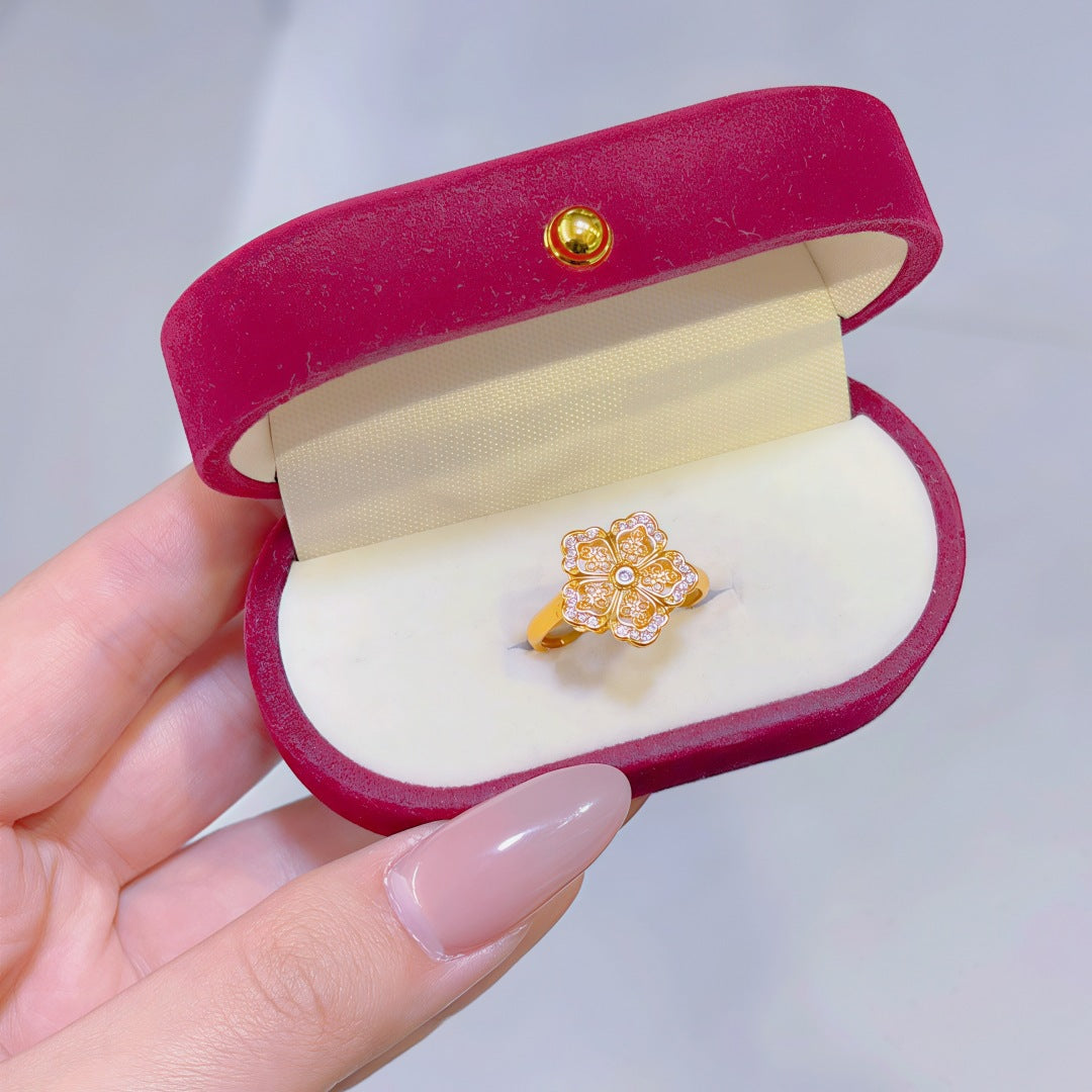 Women's Alluvial Gold Retro Affordable Luxury Design Brass Plated Fashion Ring
